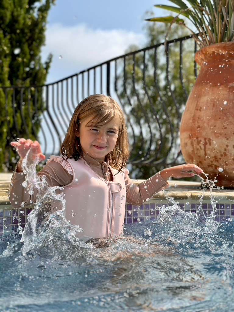 Swim vest with ruffle - English Rose