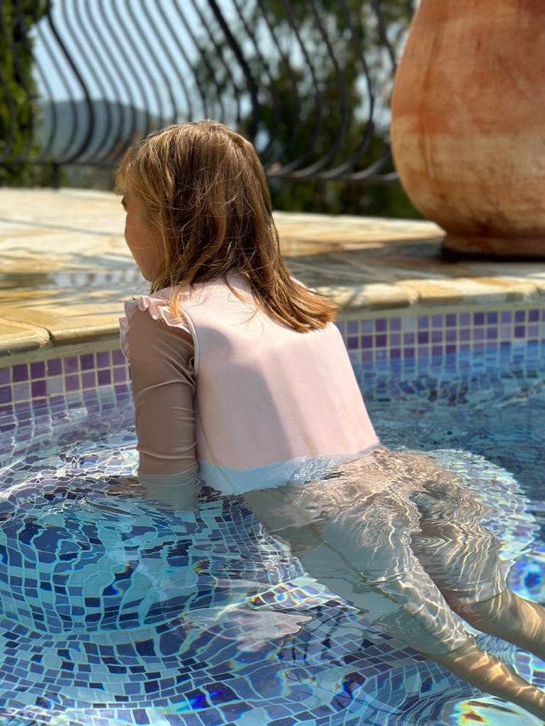 Swim vest with ruffle - English Rose