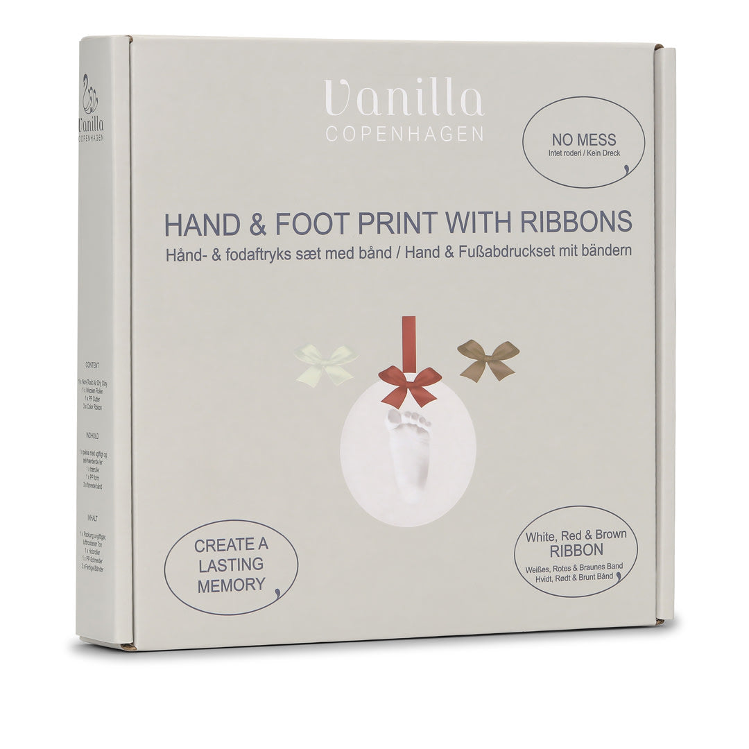 Hand and footprint - Clay - Hanging - White
