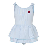 Baby Romper Swim Dress - Seersucker - Ladybug