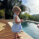 Baby Romper Swim Dress - Seersucker - Ladybug