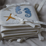 Fabric Book with pockets Ocean Print Green Organic