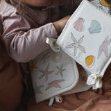 Fabric Book with pockets Ocean Print Rose Organic